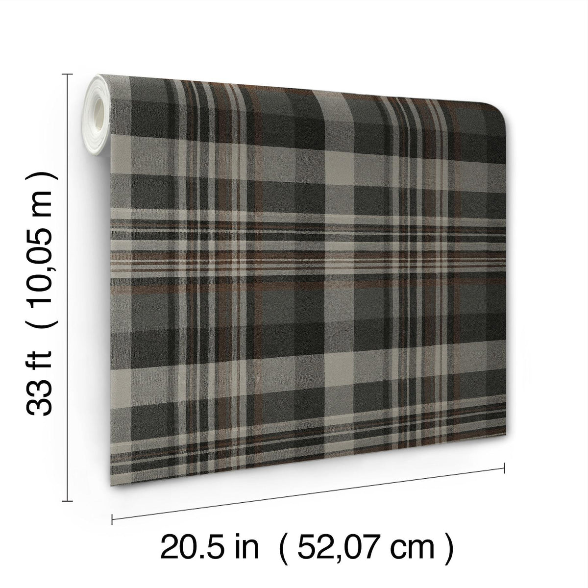 York Dutton Plaid Charcoal Flannel Wallpaper