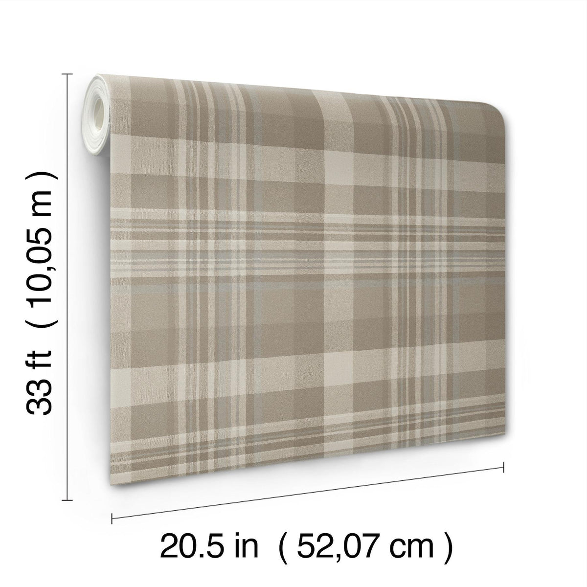 York Dutton Plaid Light Brown Flannel Wallpaper