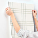 York Fletcher Aqua Plaid Wallpaper