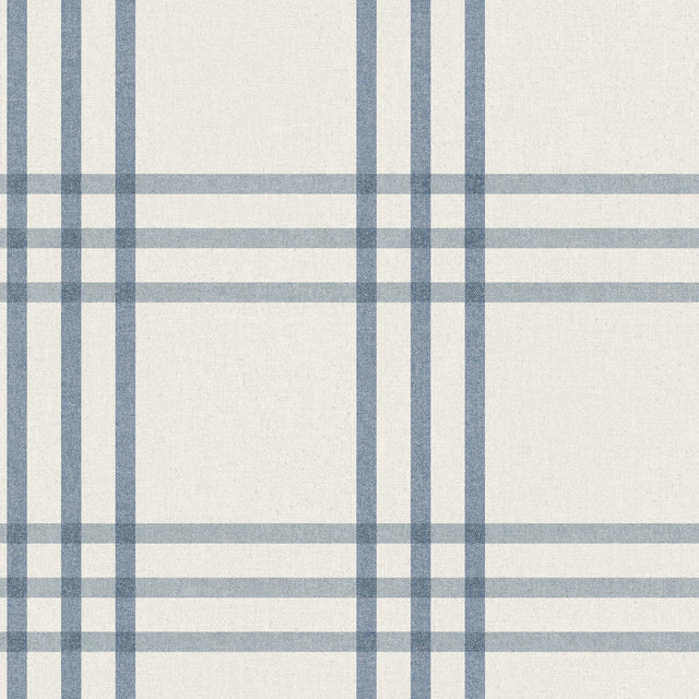 York Fletcher Blue Plaid Wallpaper
