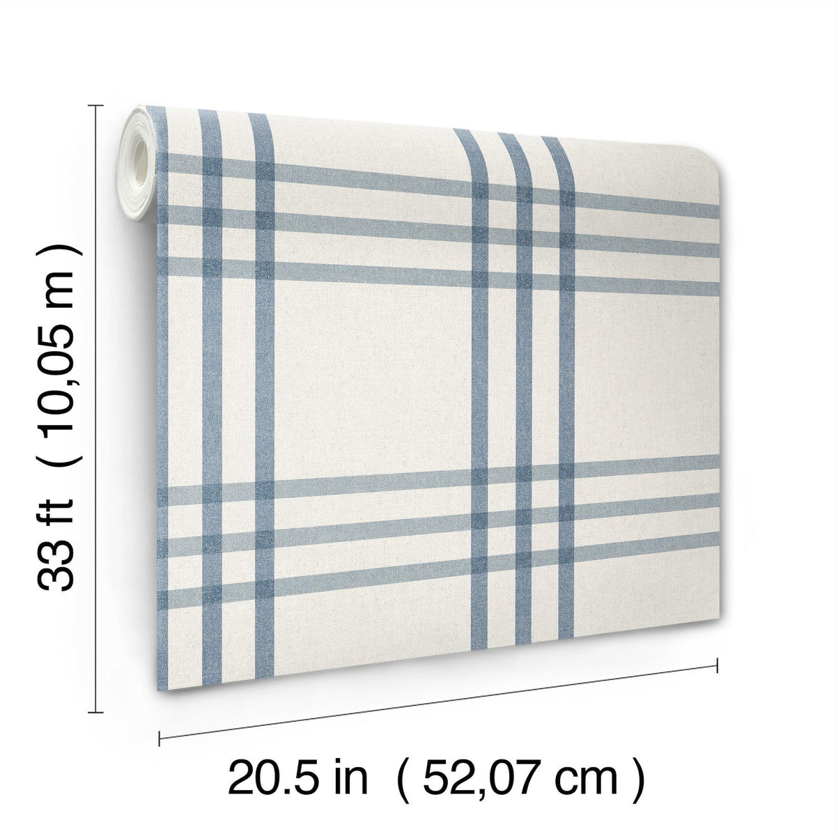 York Fletcher Blue Plaid Wallpaper