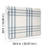 York Fletcher Blue Plaid Wallpaper