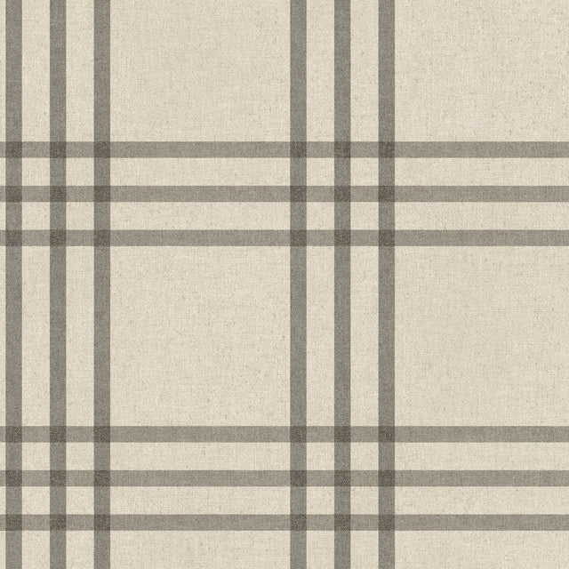 York Fletcher Black Plaid Wallpaper