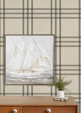 York Fletcher Black Plaid Wallpaper