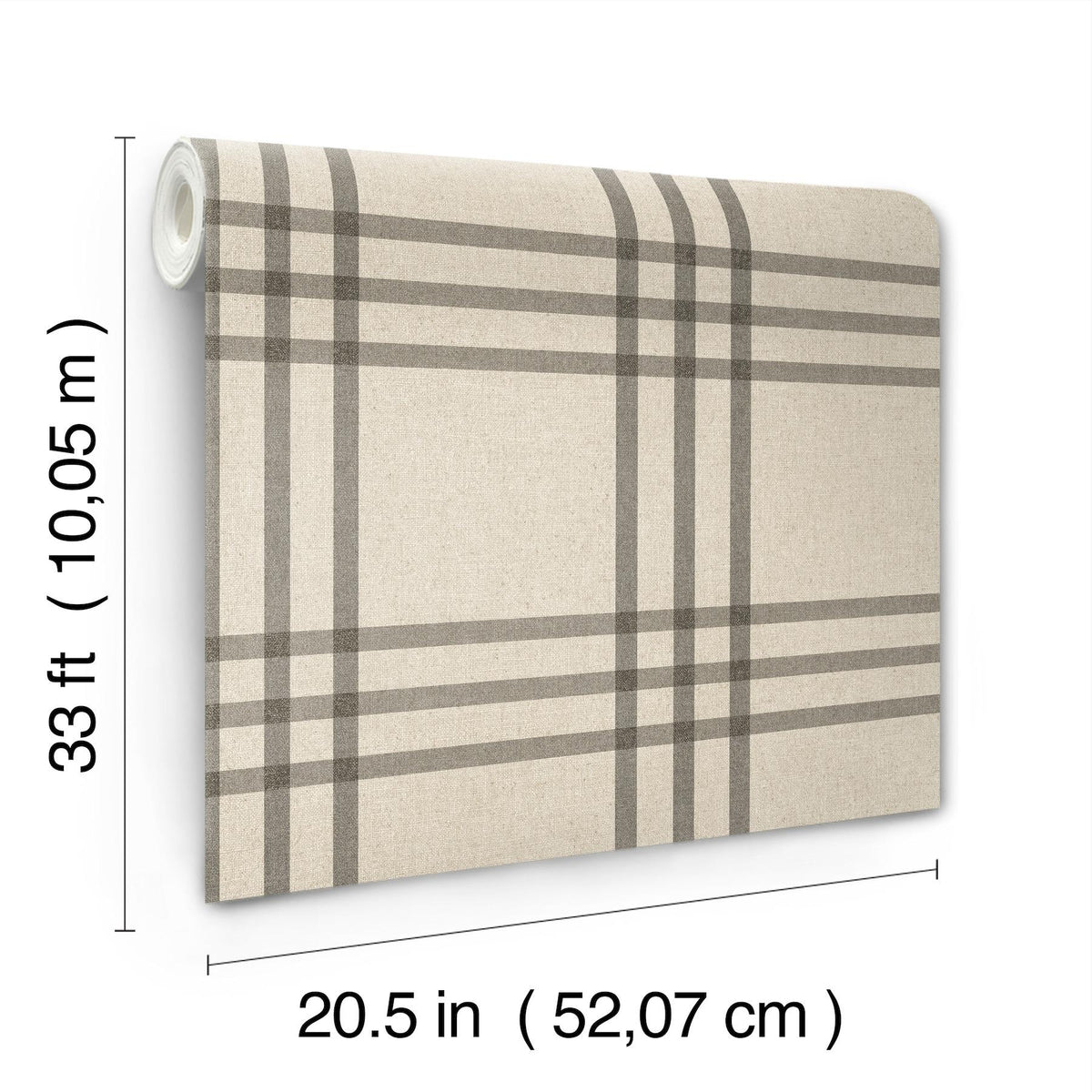 York Fletcher Black Plaid Wallpaper
