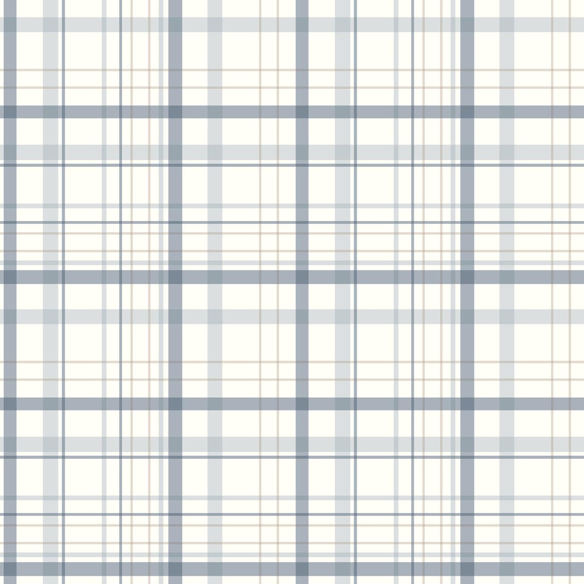 York Burgess Blue Plaid Wallpaper