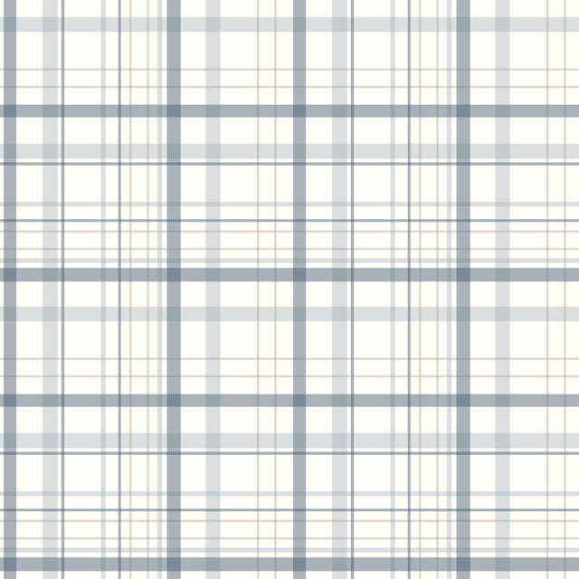 York Burgess Blue Plaid Wallpaper
