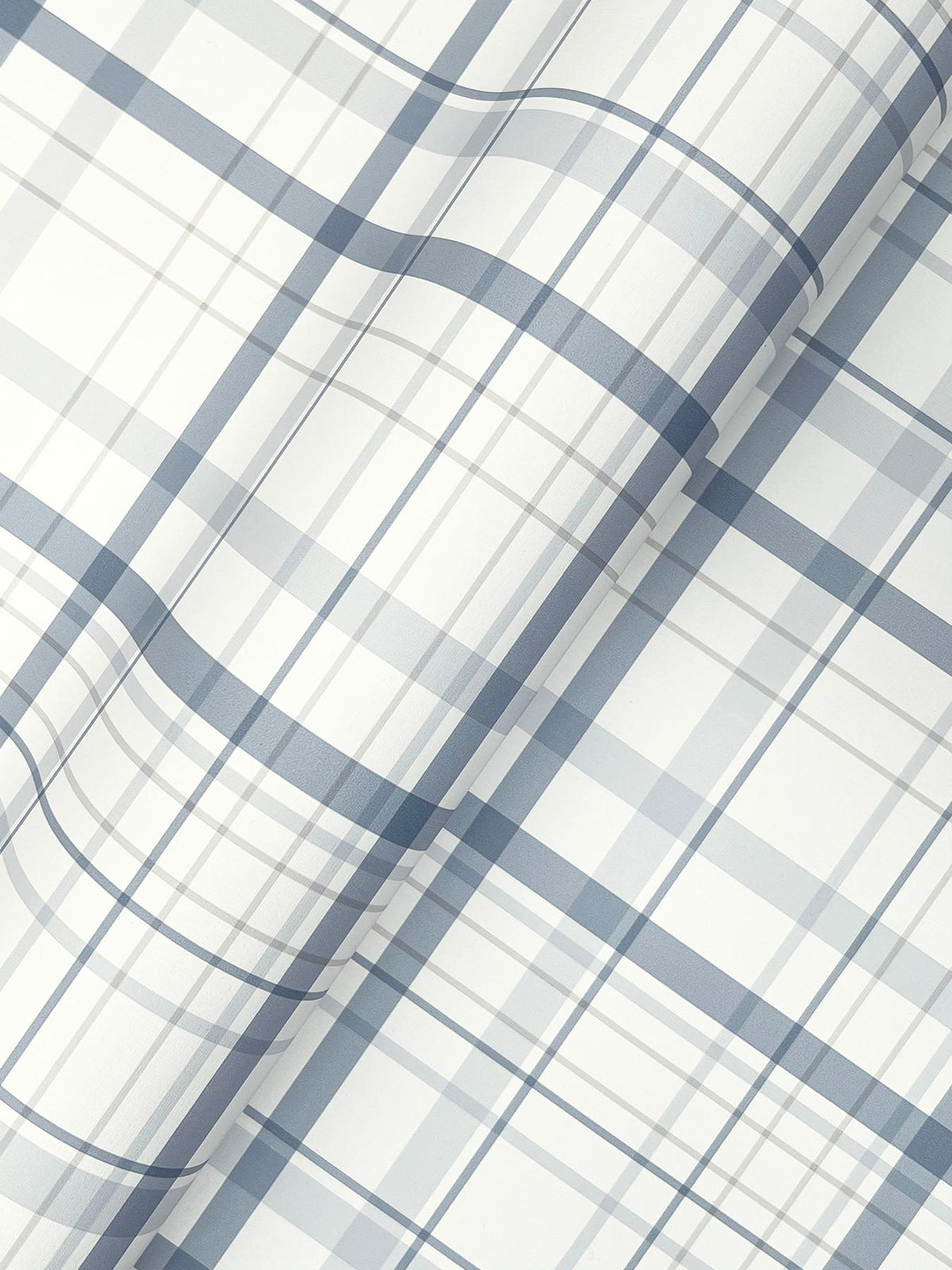 York Burgess Blue Plaid Wallpaper
