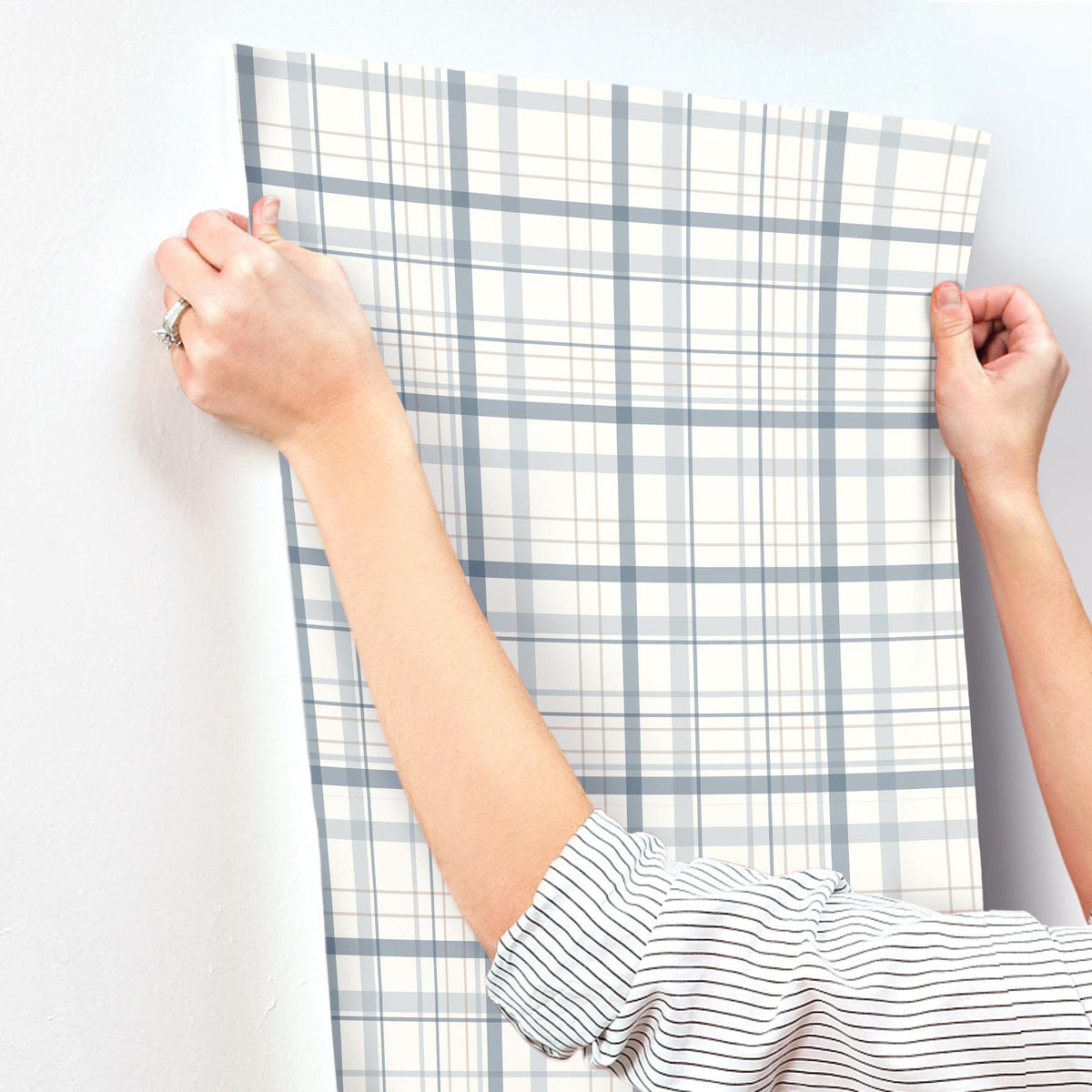 York Burgess Blue Plaid Wallpaper