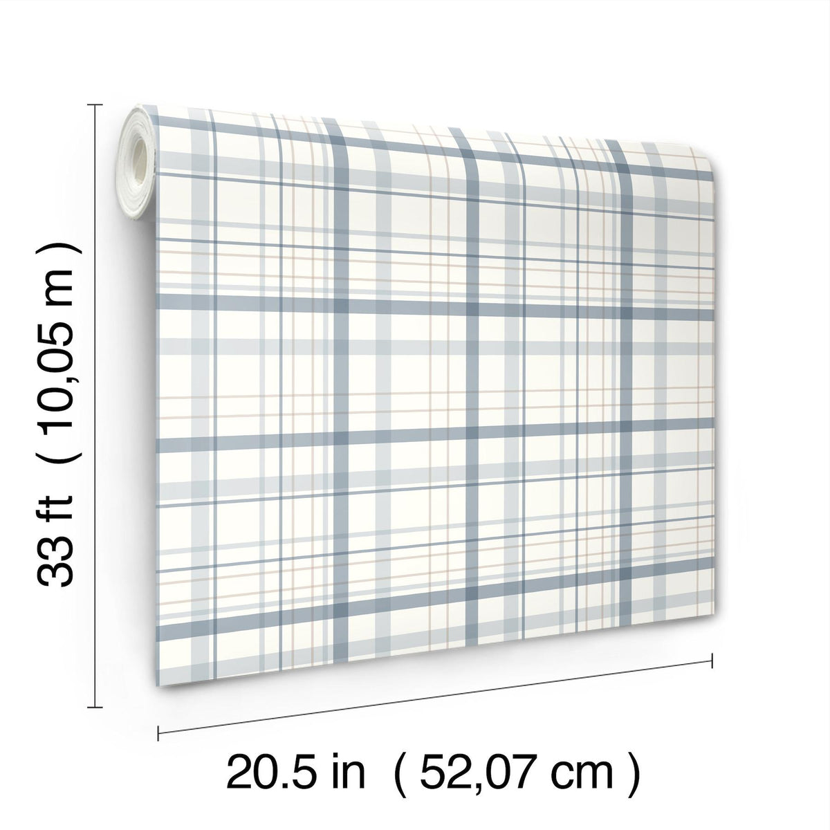 York Burgess Blue Plaid Wallpaper