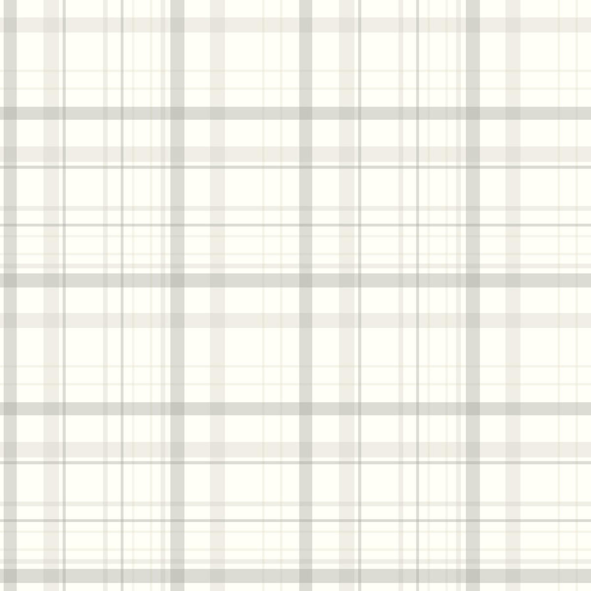 York Burgess Light Grey Plaid Wallpaper