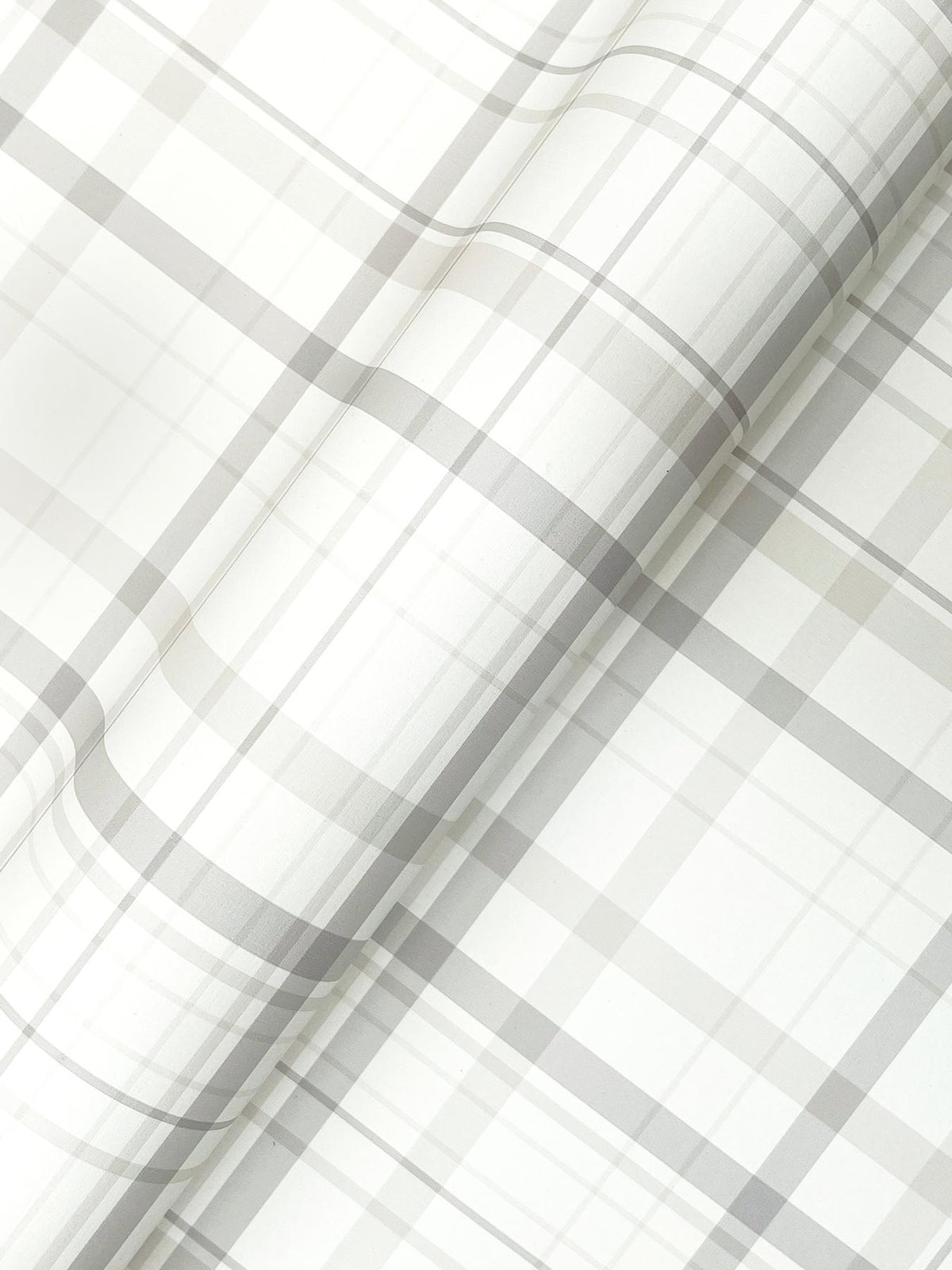 York Burgess Light Grey Plaid Wallpaper