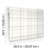 York Burgess Light Grey Plaid Wallpaper