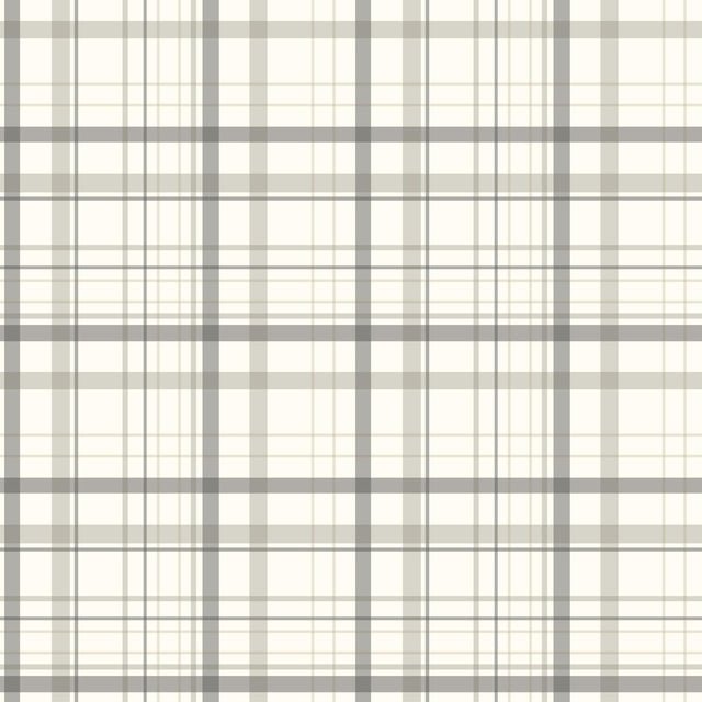 York Burgess Charcoal Plaid Wallpaper