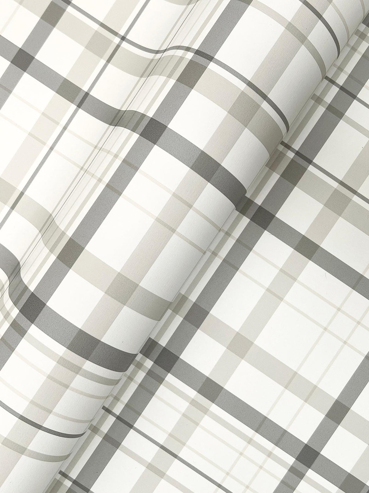 York Burgess Charcoal Plaid Wallpaper