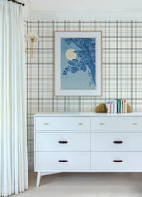 York Burgess Charcoal Plaid Wallpaper