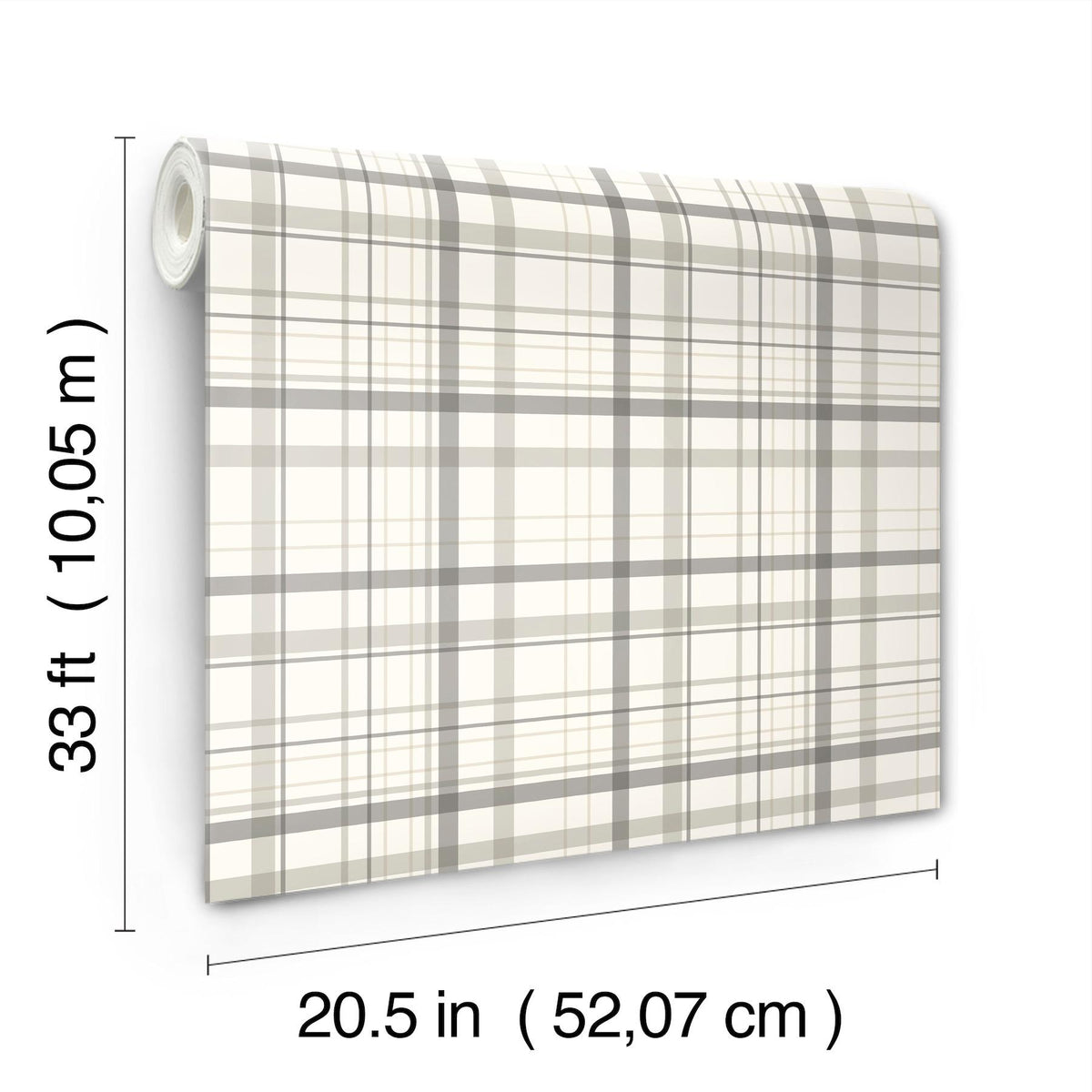York Burgess Charcoal Plaid Wallpaper