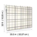 York Burgess Charcoal Plaid Wallpaper
