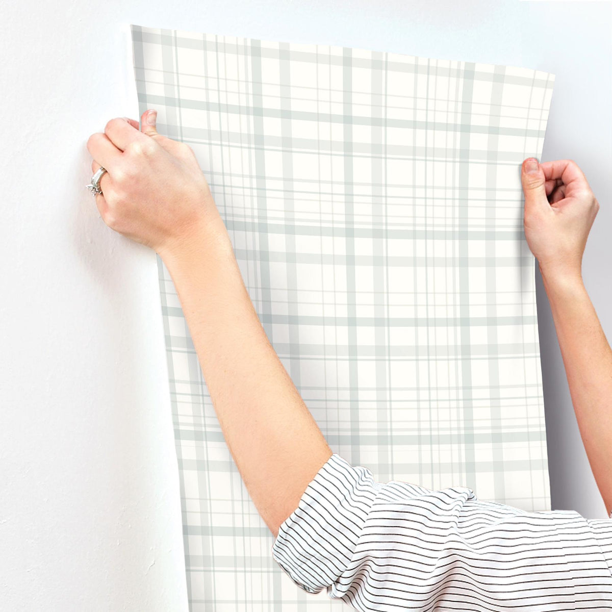York Burgess Light Blue Plaid Wallpaper