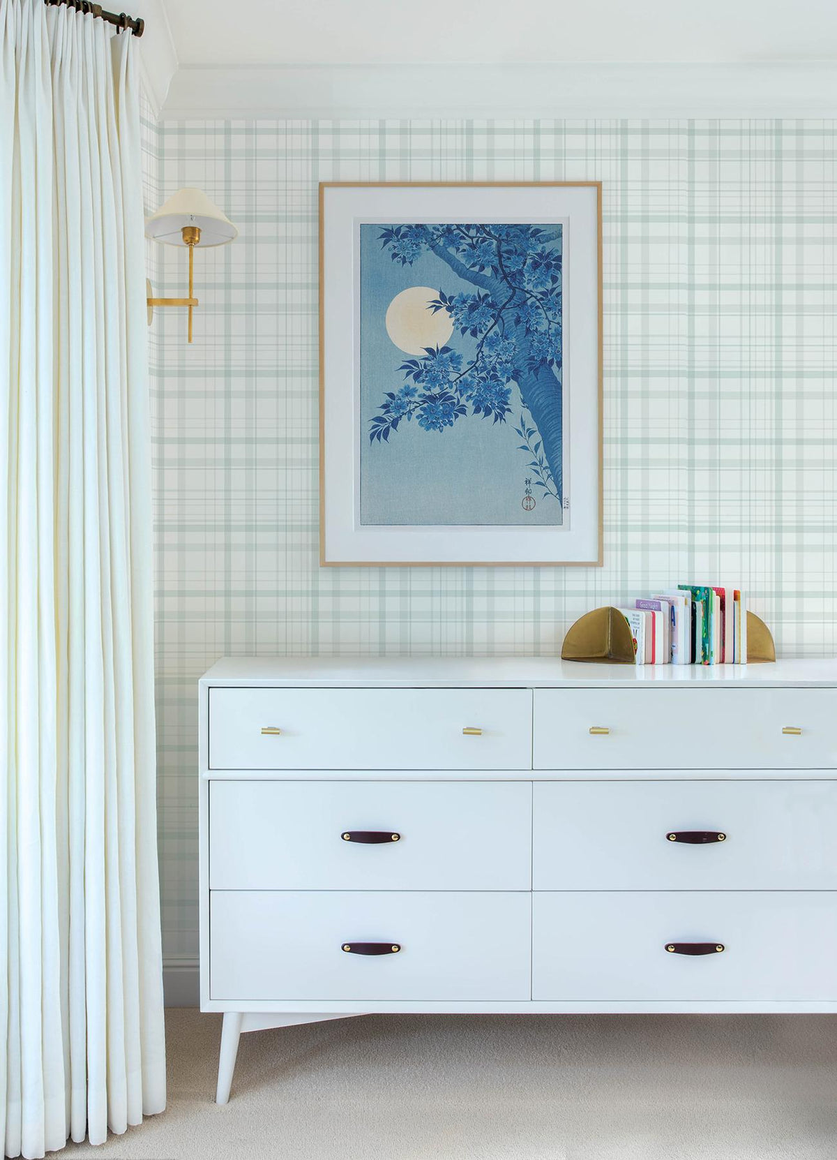 York Burgess Light Blue Plaid Wallpaper