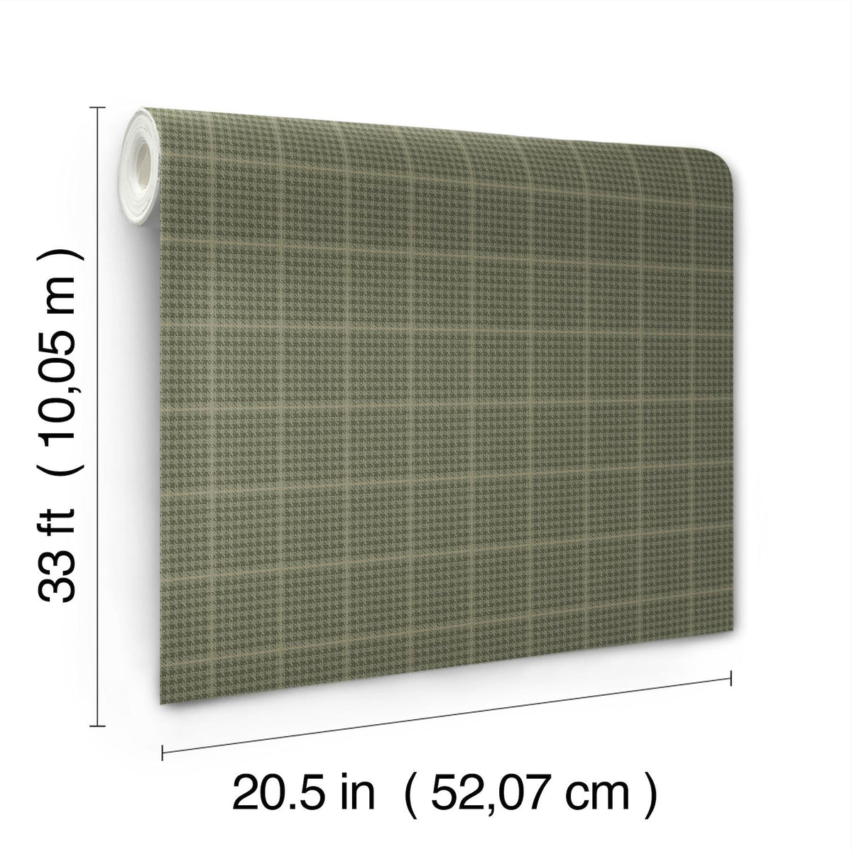 York Prescott Dark Green Glen Check Wallpaper