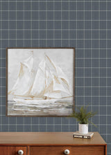 York Prescott Navy Glen Check Wallpaper