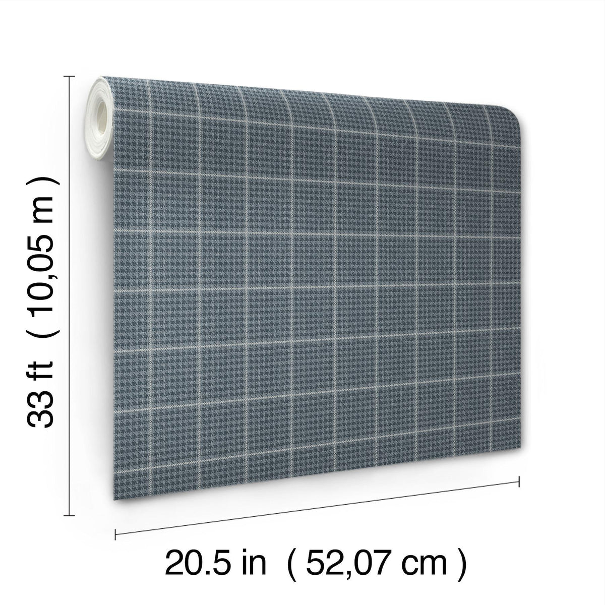 York Prescott Navy Glen Check Wallpaper