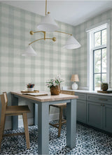 York Thorpe Aqua Plaid Wallpaper