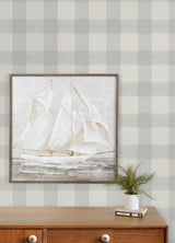 York Thorpe Aqua Plaid Wallpaper
