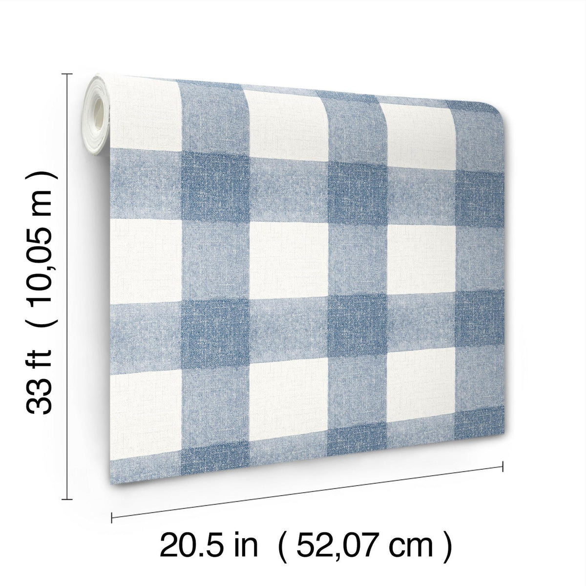 York Thorpe Blue Plaid Wallpaper