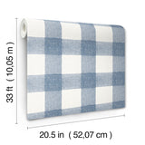 York Thorpe Blue Plaid Wallpaper