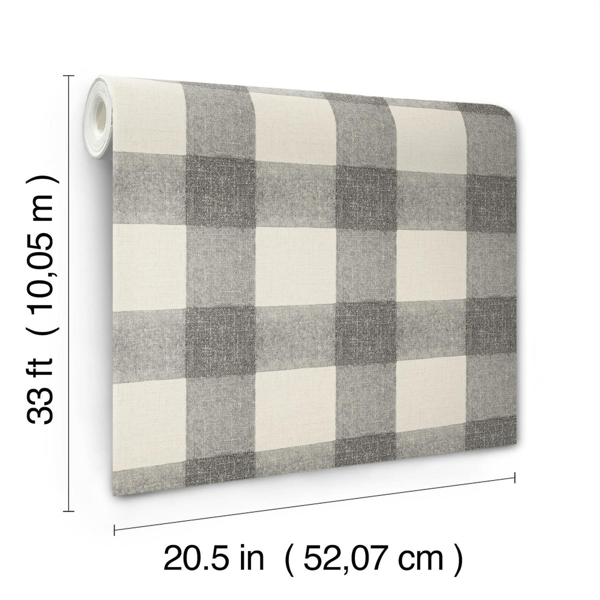 York Thorpe Charcoal Plaid Wallpaper