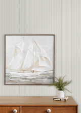 York Harville Aqua Double Stripe Wallpaper