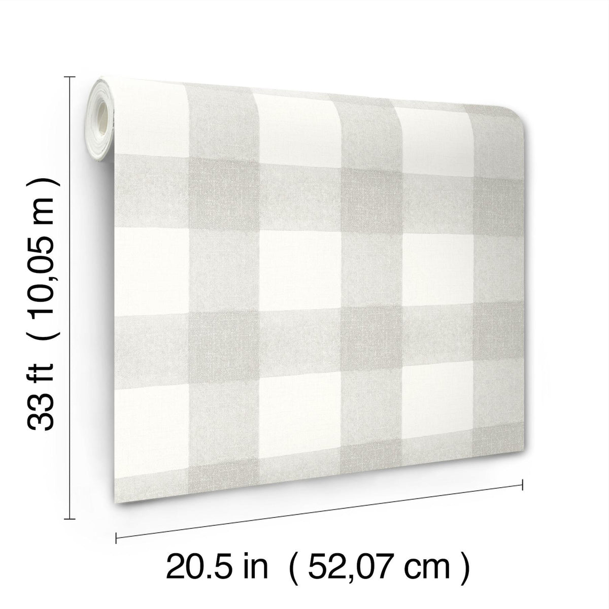 York Thorpe Light Grey Plaid Wallpaper
