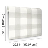 York Thorpe Light Grey Plaid Wallpaper