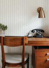 York Harville Light Blue Double Stripe Wallpaper