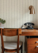 York Harville Black Double Stripe Wallpaper