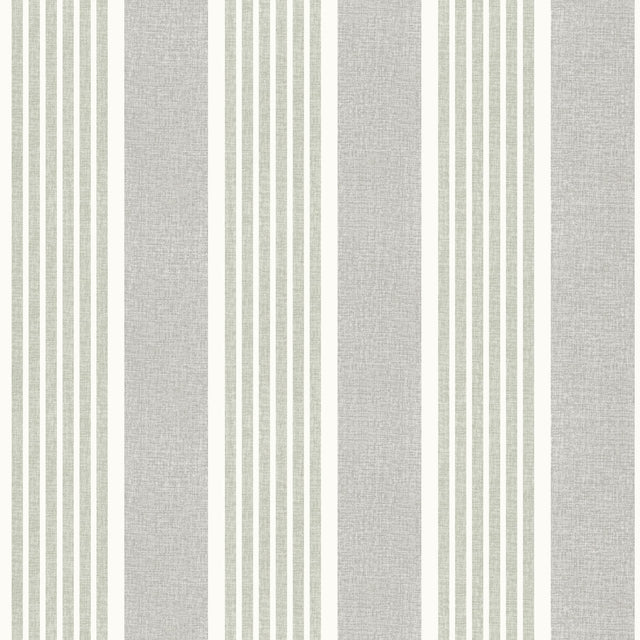 York Bingley Green Embellished Stripe Wallpaper