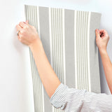 York Bingley Green Embellished Stripe Wallpaper