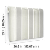 York Bingley Green Embellished Stripe Wallpaper