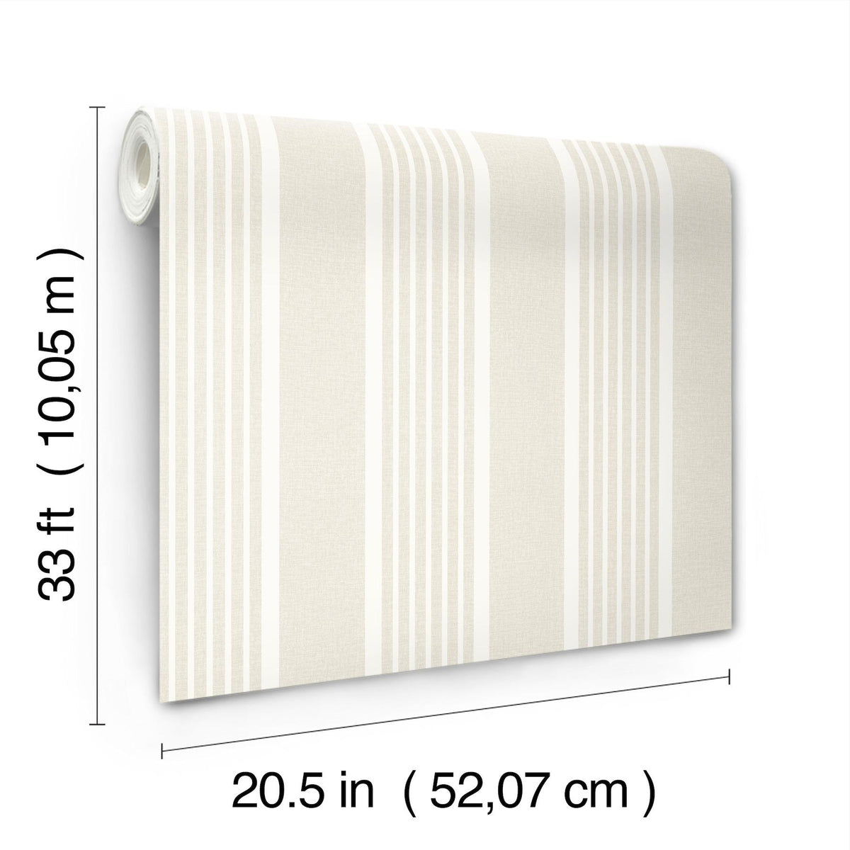 York Bingley Beige Embellished Stripe Wallpaper