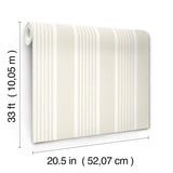 York Bingley Beige Embellished Stripe Wallpaper