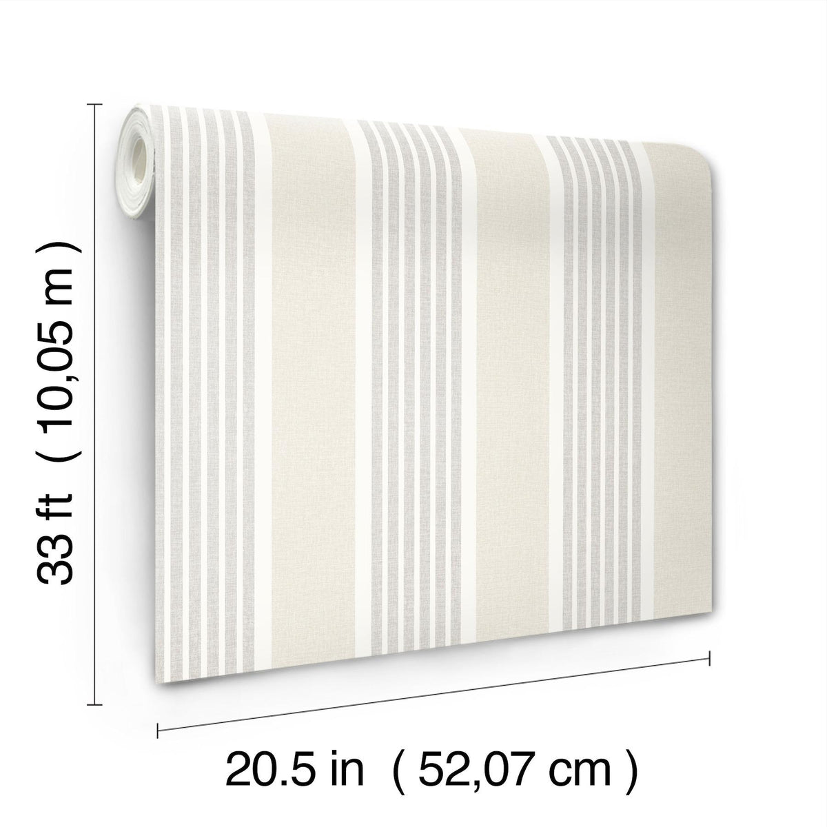 York Bingley Light Grey Embellished Stripe Wallpaper