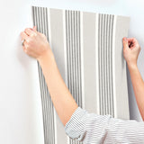 York Bingley Charcoal Embellished Stripe Wallpaper