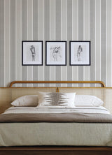 York Bingley Charcoal Embellished Stripe Wallpaper