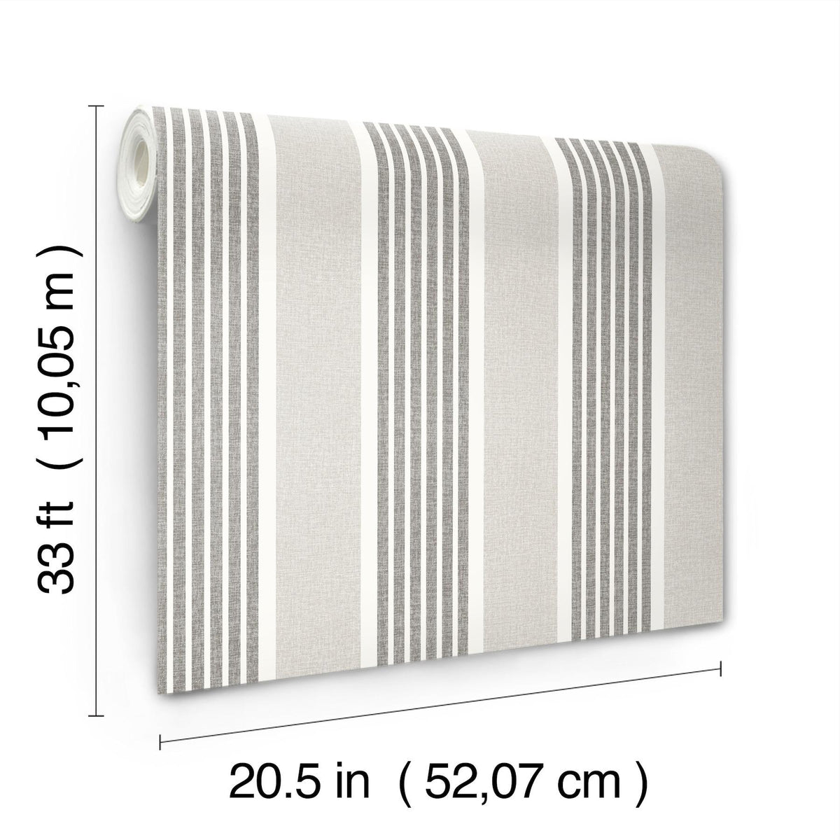 York Bingley Charcoal Embellished Stripe Wallpaper
