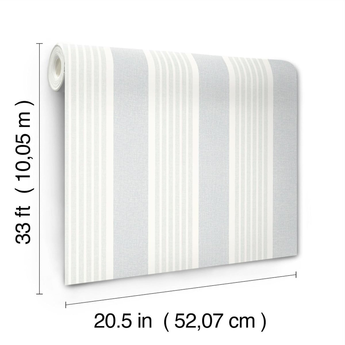 York Bingley Light Blue Embellished Stripe Wallpaper