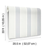 York Bingley Light Blue Embellished Stripe Wallpaper