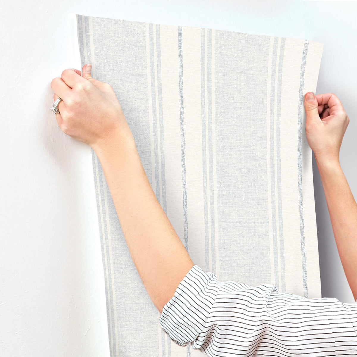 York Maddox Sky Blue Flannel Stripe Wallpaper