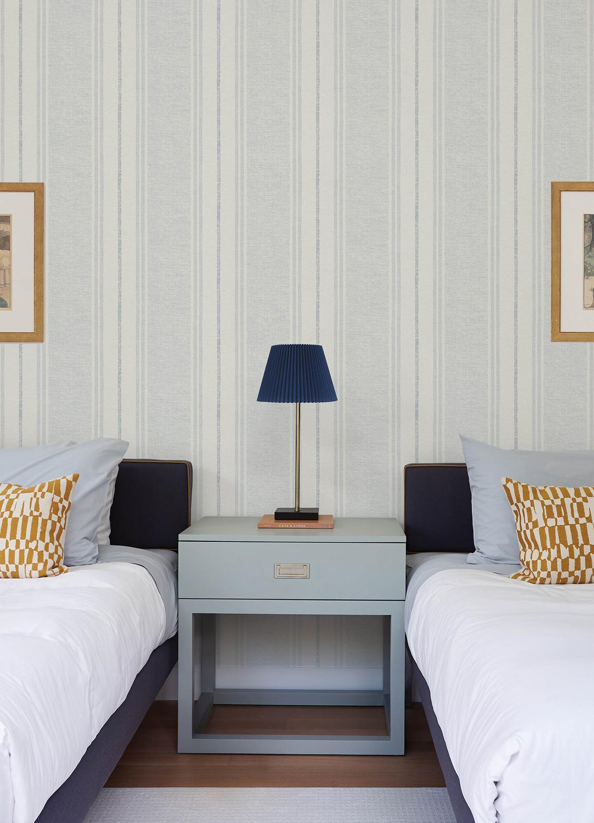 York Maddox Sky Blue Flannel Stripe Wallpaper